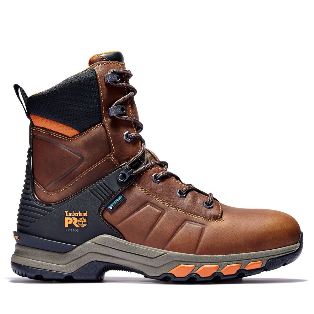 Timberland Μποτακια Εργασίας Ανδρικα Καφε/Μαυρα - Pro® Hypercharge 8" Soft Toe - Greece 3869574-OB